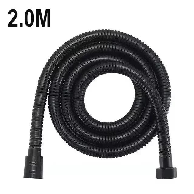 Long Extendable Garden Hose Bathroom Blacksilver Plumbing Extension Pipes 1.52M Stainless Steel Fittings Home Shower Pipe