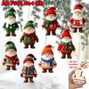8 Stück 2D Cartoon Weihnachtsmann mit vielen Geschenken Weihnachtsbaum Dekoration Hängender Anhänger Feiertags alter Mann Dekoration Weihnachten Hängende Accessoires