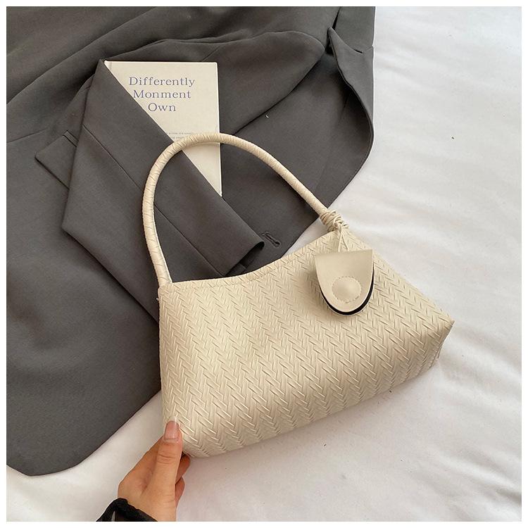 2025 Summer New French Oblique Span Bag Trendy Hand Bag Fashion Woven Shoulder Underarm Baguette Mother Bag Women