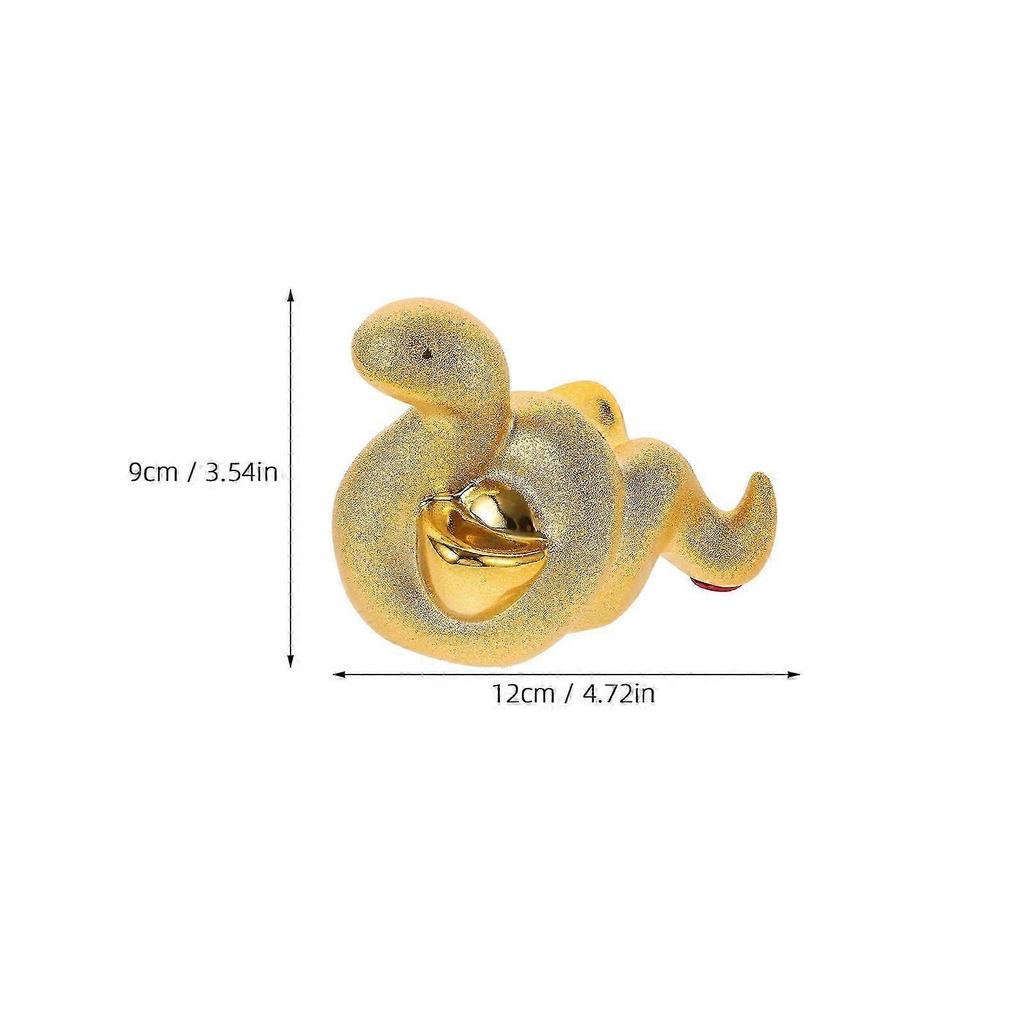 Ceramic Piggy Bank Golden Snake Money Saving Box for Desk