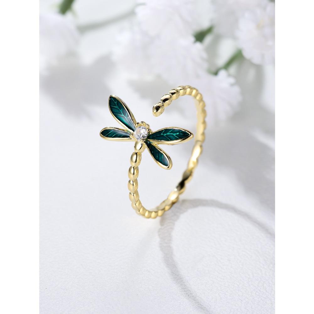 Personalisierter Insekt Libelle Design mit einem offenen Ring Retro und minimalistischer Stil Tropfölring