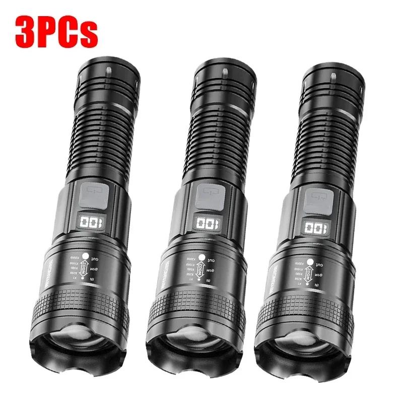 1600000 LM Super Bright Flashlight USB Rechargeable LED Long Range Tactical Torch Outdoor Waterproof Camping Fishing Lantern