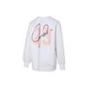 Jordan Alphabet-Druckmuster Rundhalsausschnitt Locker Trainings-Sweatshirt Damen Oberteile Weiß HF1120-100