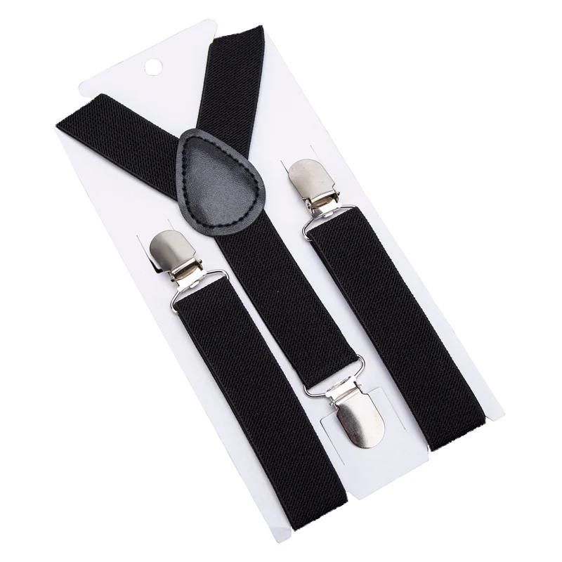 

Эластичные детские подтяжки черного цвета, модные детские подтяжки для мальчиков и девочек, регулируемые подтяжки, детские свадебные галстуки, аксессуары чёрный