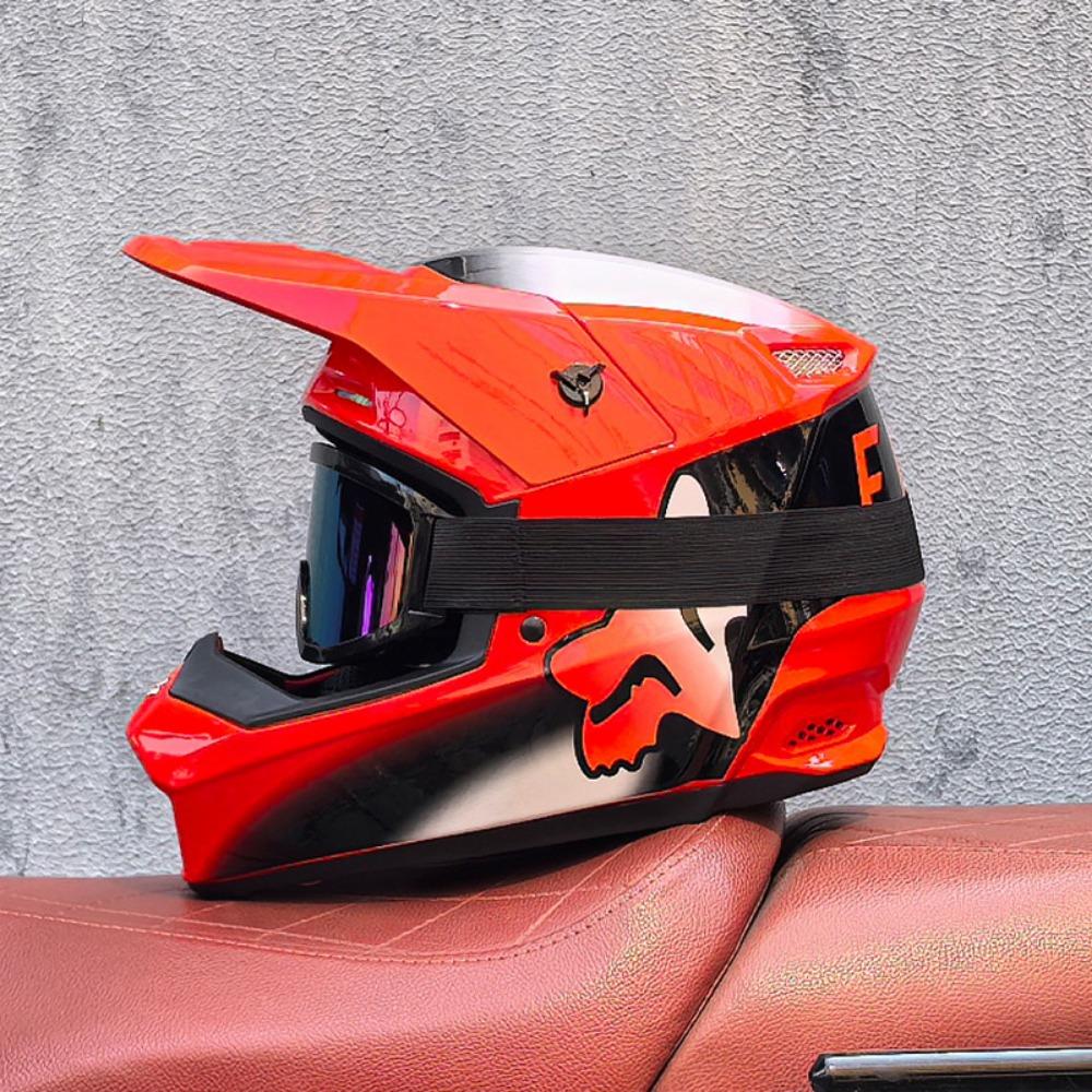 Red and Blue Downhill Helmets Off-road Full Helmets Mountain Bike Riding Safety Helmets Men's and Women's Cycling Forest Helmets