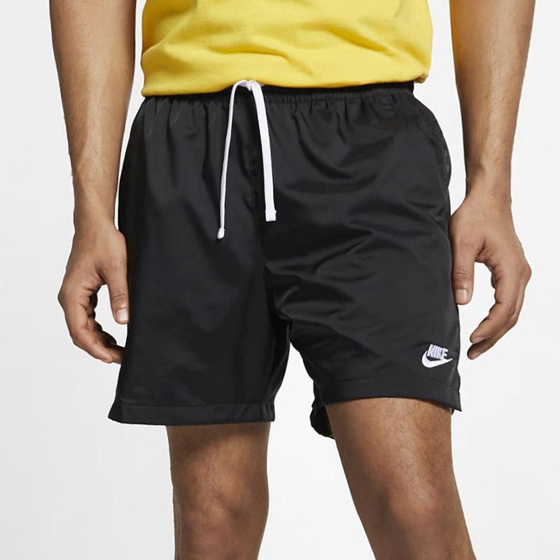 Nike Club Woven Flow Shorts Black/White Men Bottoms AR2382-010