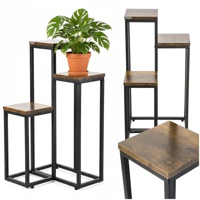 Metal Loft Standing Flower Stand, Multi-level Metal Flower Stand