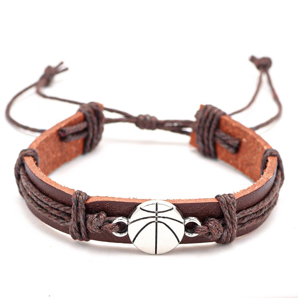 Leather Bracelet Basketball Baseball Football Softball Sports Leather Bracelet