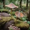 2PCS Handmade Mushroom Garden Stake Retro Style Garden Landscape Statue  Lawn Decoration