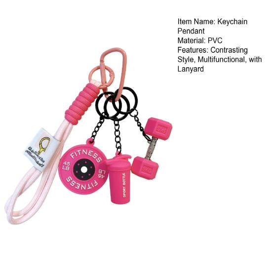 Pandantiv Chei Portabil Multifuncțional cu Șnur Împletit Sticlă de Apă Gantere Plăci Halteră Farmec Fitness Accesorii Sportive
