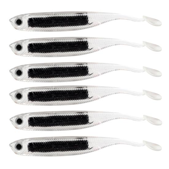 6Pcs Fishing Soft Baits 3D Eyes Realistic Shape Vibrant Color Mini Size Portable Artificial Lures Fishing Spinner Baits