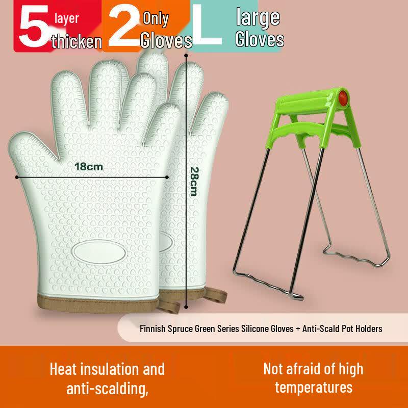 ZISIZ Heat Resistant Silicone Kitchen Oven Mitt