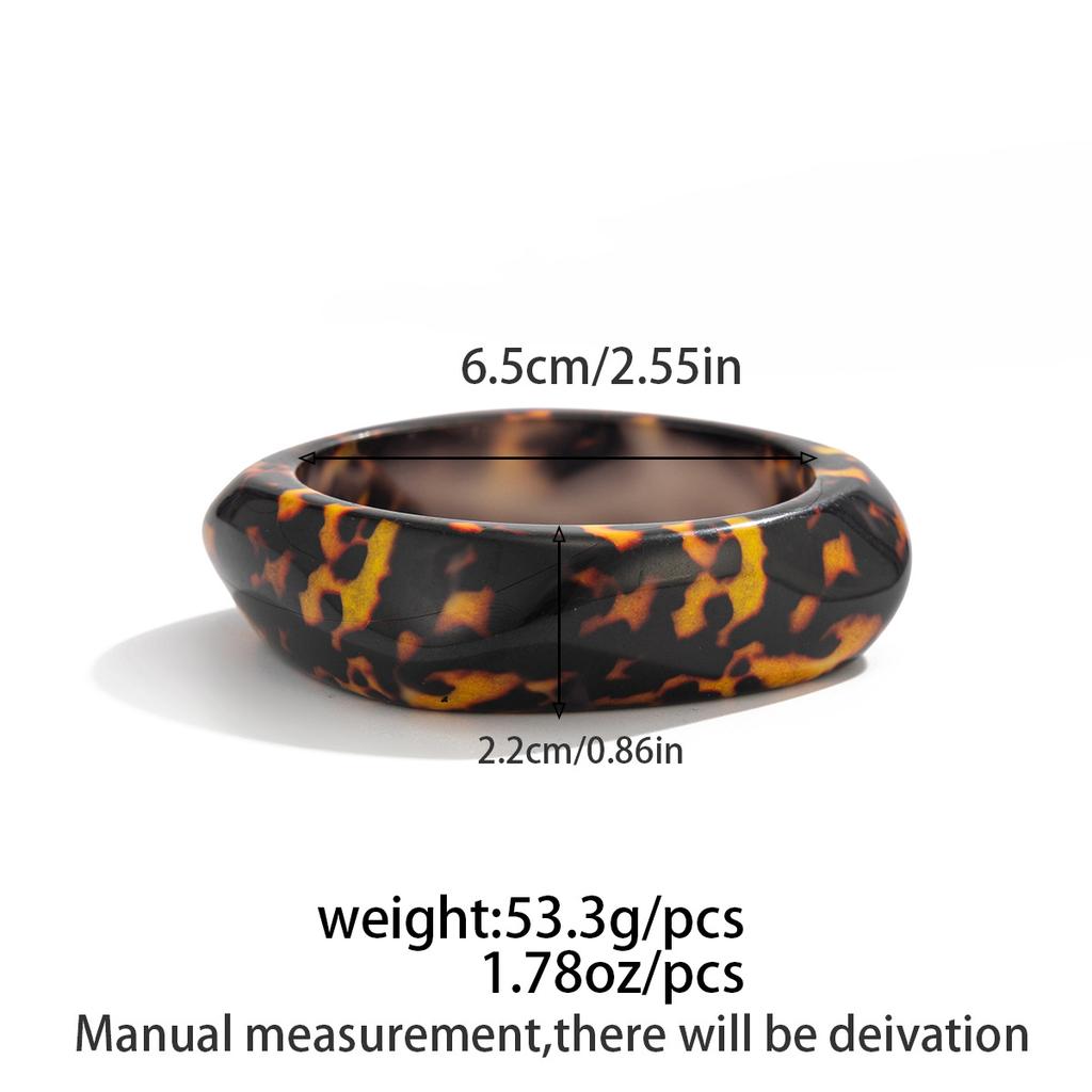 Exaggerated Irregular Wide Leopard Pattern Bangles Fashion Geometric Acrylic Resin Bangle for Women Vintage Bracelets Jewelry