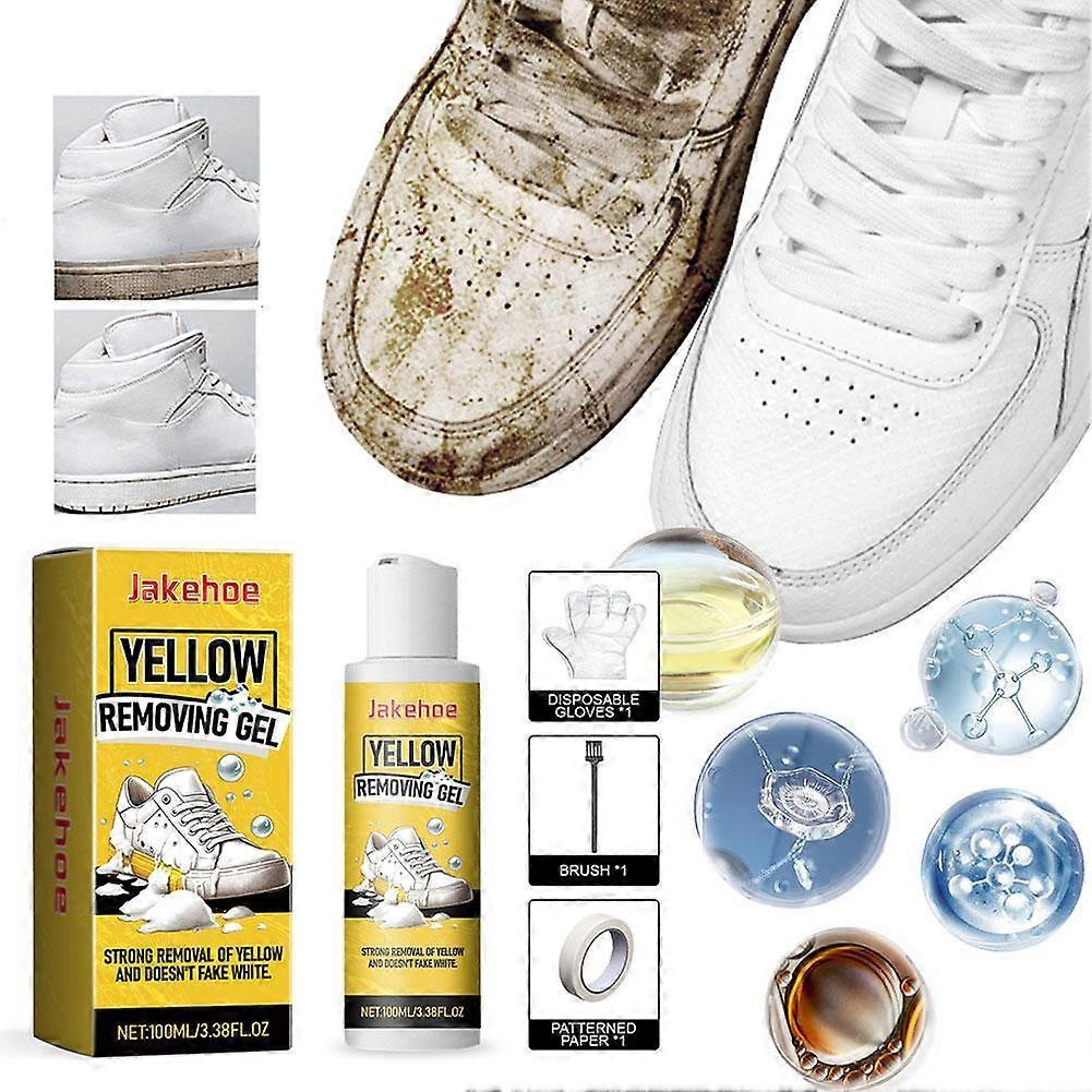 White Shoe Cleaner Kit Whitening Cleaning Gel Oxidation Removes Dirt Shoe Clean