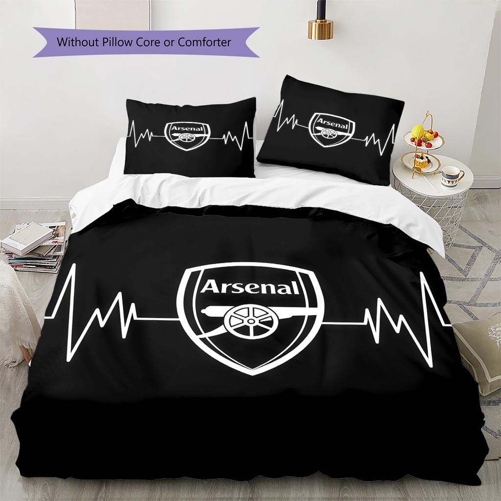 Biancheria da letto con motivo Arsenal Football Club Decorazione per la casa Regalo di compleanno (1 * copripiumino + 2 * federa, senza nucleo)
