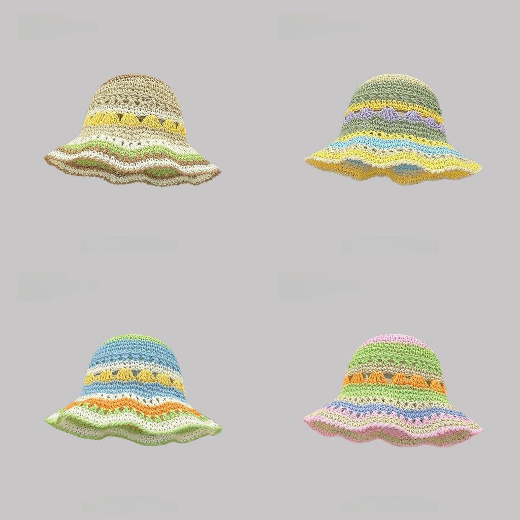 Summer Straw Hat With Wide Brim For Women Sun Protection Beach Vacation Fashion