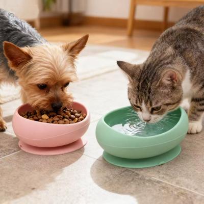 Silikon-Katzenfutternäpfe schützen die Halswirbelsäule, großdurchmessrige Saugnäpfe verhindern Umkippen, Tierfutterspender, Hundenäpfe, Katzen-Wassernäpfe