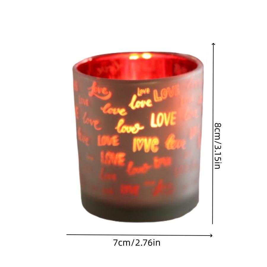 

1 шт. Чашка для свечи в форме сердца, красный, подсвечник с надписью, украшение стола для вечеринки, стеклянная чашка для свечи, подарок