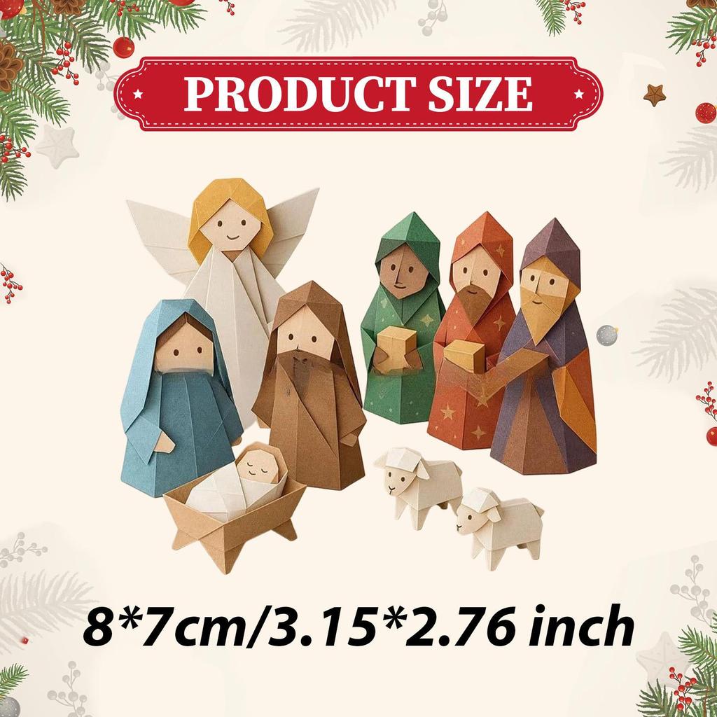 Christmas DIY Paper Nativity , Decoration, Holiday Decoration for Craft Lovers