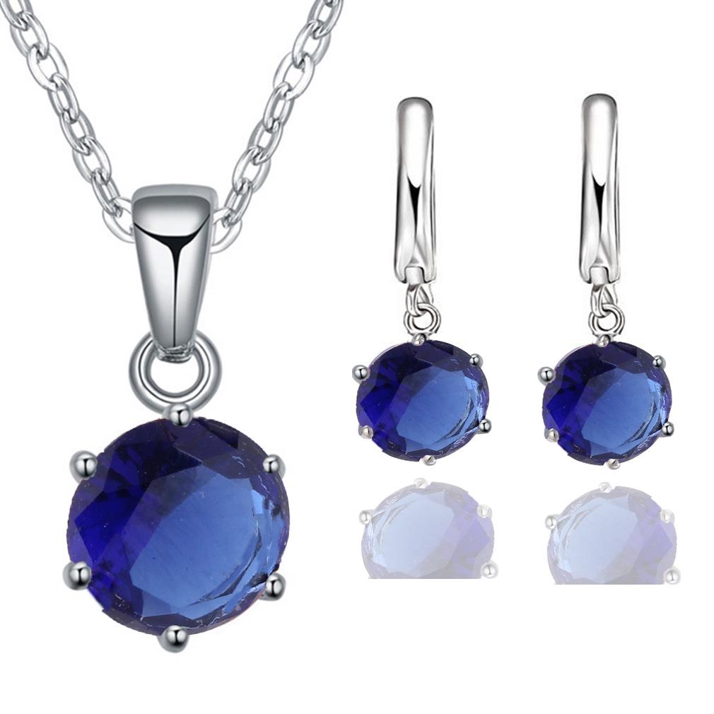 Korean Fashion Mini Zircon Pendant Earrings Set