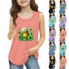 Dziewczęce Koszulki Bez Rękawów na Lato z Okrągłym Dekoltem Top Tank St. dzień Patryka