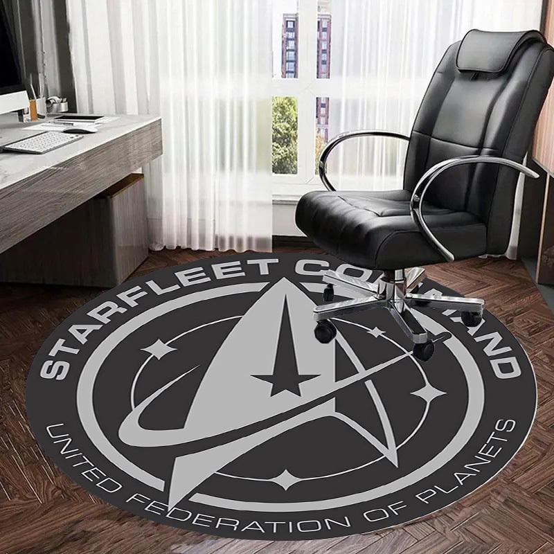 1pc Starfleet Command Emblem Round carpet, Made of Polyester,Perfect for Decorating Office Chairs, Living Rooms,Vibrant Decorative Rug