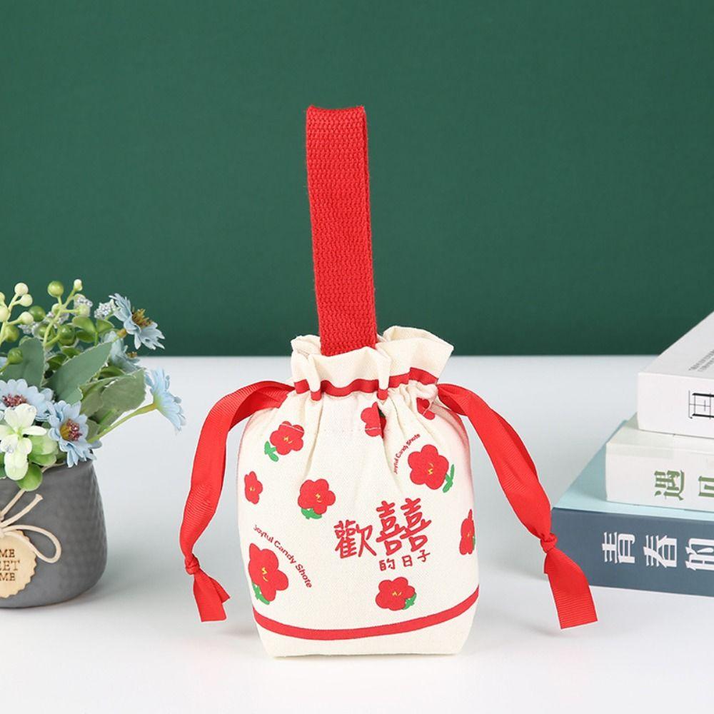 Drawstring Wedding Candy Bag Canvas Chinese Style Handbag Jewelry New Year Gifts Bag  Party