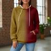 Women's Knit Hoodie - Long Sleeve Pullover with Pocket, Casual Loose-Fit Sweatshirt for Daily Wear/Outdoor