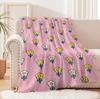 1PC Blanket Fresh Elegant Cute Flowers Flannel Thin Blankets for Home Car Naps Camping Festival Perfect Gifts Four Season Use