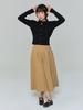 ADOREBELLE Ribbon Button Slim Knit - Black