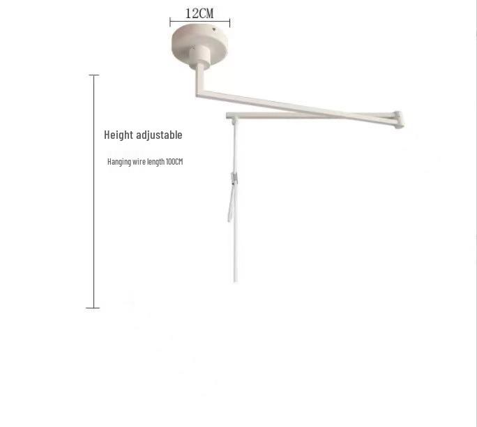 Nordic Creative Rocker Arm Pendant Light - Rotatable Walnut for Study, Kitchen, Bar.