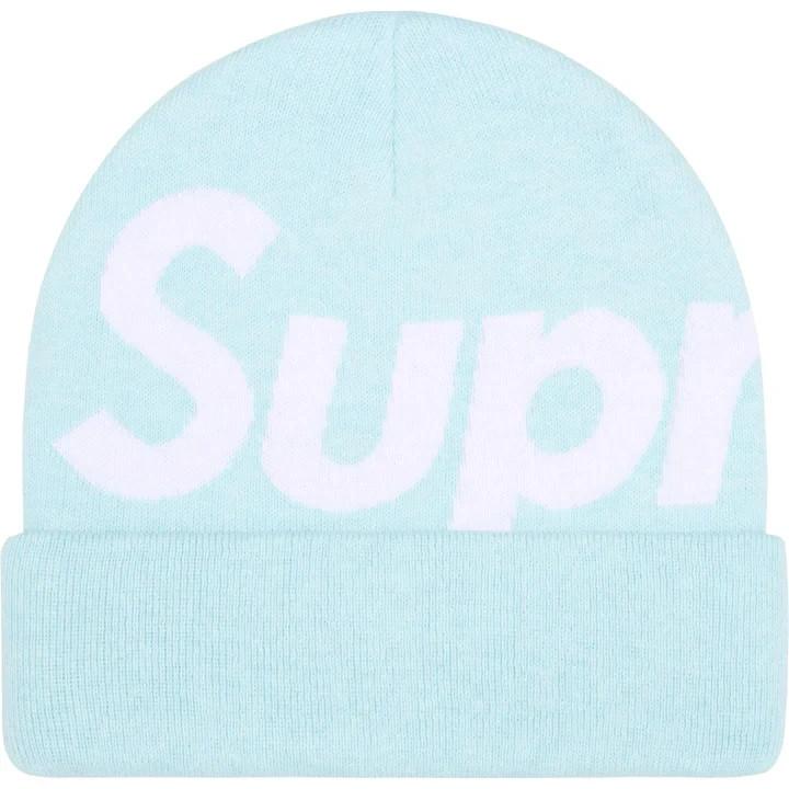 Supreme Big Logo Beanie Light Blue One-Size