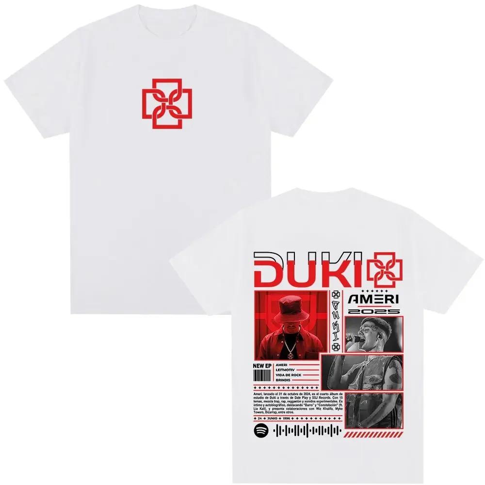 2026 Rapper Duki Ameri World Tour Merch T Shirts Men's Women Fashion Hip Hop Vintage T-shirt Cotton Casual Short Sleeve T-shirts
