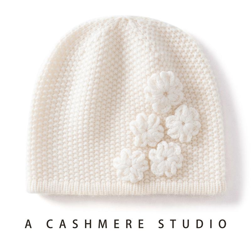 Autumn and Winter New Cashmere Hat Women's Hand-woven Thickened Fashionable and Elegant Headgear Short Line Hat