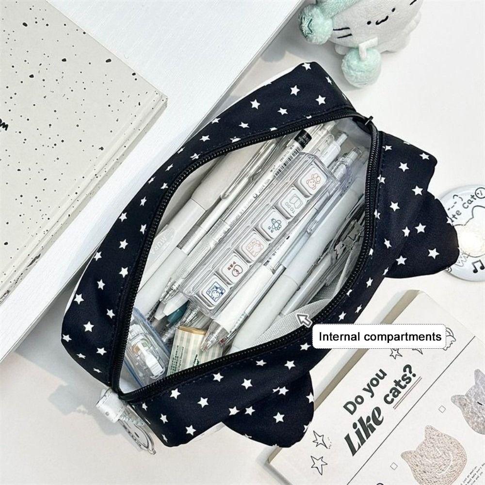 Large Capacity Pencil Case Pixel Music Not Print Pencil Pouch Kawaii Stationery Organizer  Gift