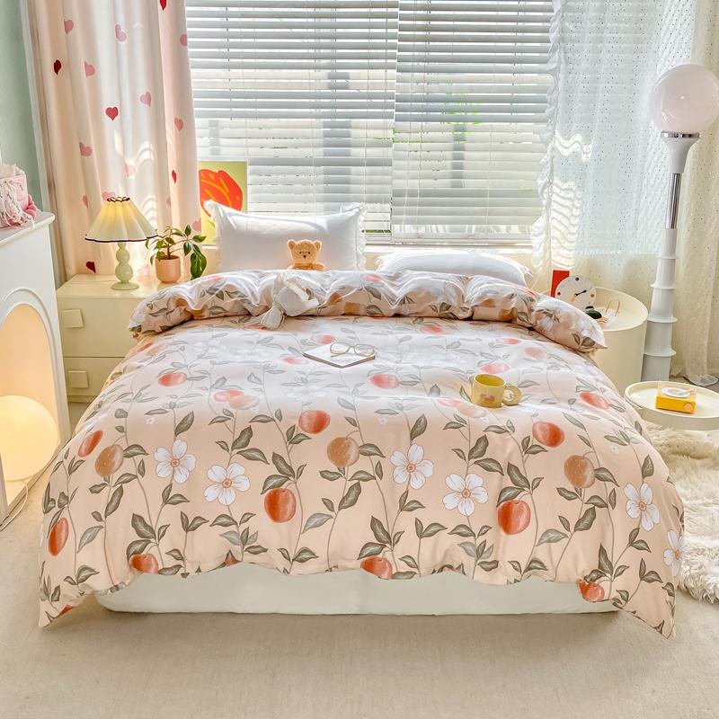 Fresh Flowers Quilt Cover 100% Cotton Zipper Duvet Cover High Quality Skin-friendly Comfortable Bedding for Kids Teens Adults
