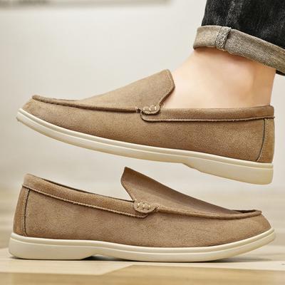 Comfortable Fashion Man Loafers Outdoor Black Suede Men Casual Shoes Soft Breathable Slip On Mens Boat Lazy Shoes