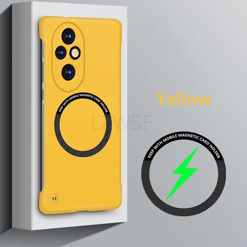 

Безрамный магнитный чехол для Magsafe Slim для Honor 200 Pro Honor200 Pro 5G Wireless Charging Hard Back Cover For Honor 200 Pro