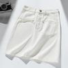 RAIN.CUN Women's High-Waist White Denim A-line Short Skirt