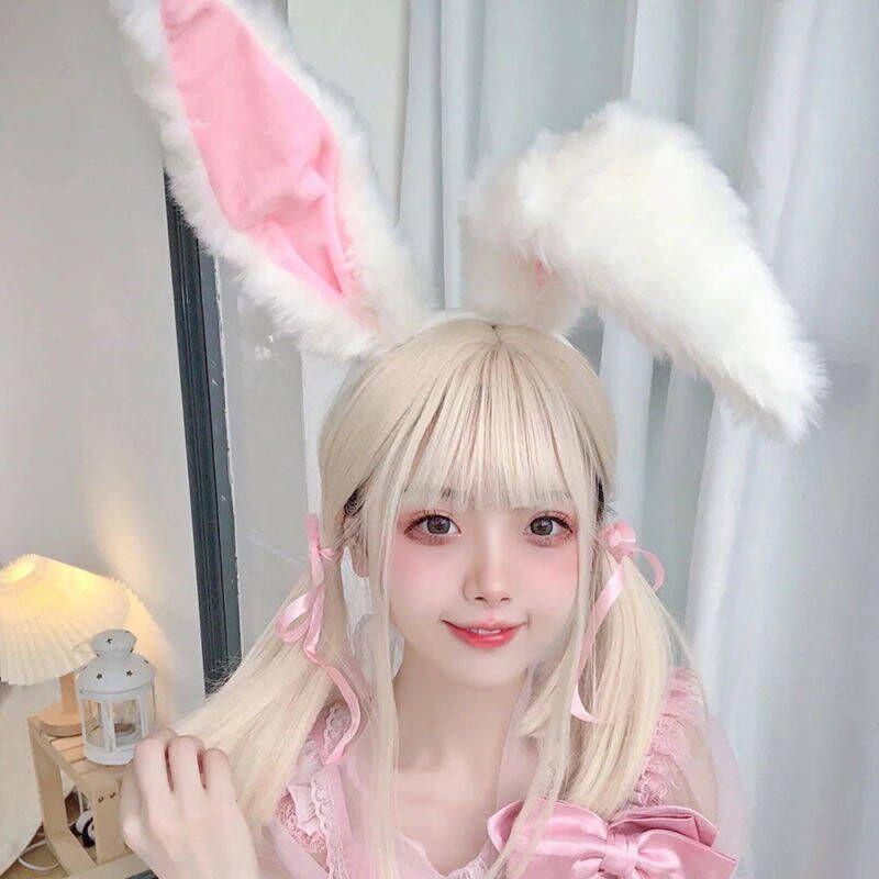 

Головной убор в виде кроличьих ушей на Новый год, плюшевая повязка на голову, аксессуары для волос в виде звериных ушей, милая повязка на голову для девочек-кроликов