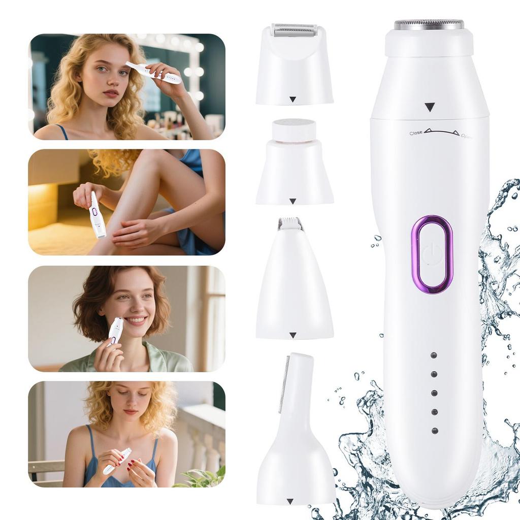 5 In 1 Electric Shaver for Women Female Razor Bikini Trimmer Facial Shavers for Ladies Underarms Legs Portable Painless Epilator