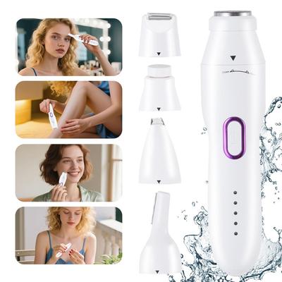 5 in 1 Elektrorasierer für Frauen Damenrasierer Bikini-Trimmer Gesichtsrasierer für Damen Achseln Beine Tragbarer Schmerzloser Epilierer