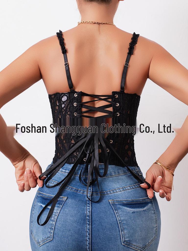 European-American Lace Corset Bodysuit