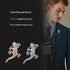 Fashion Gecko Zircon-Inlaid Men's & Women's High-Grade Brooch Corsage with Anti-Exposure Buckle
