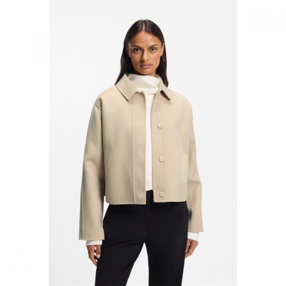 

BoSS Women S Regular Fit Wool Blend Coat Light Beige Sp26 34
