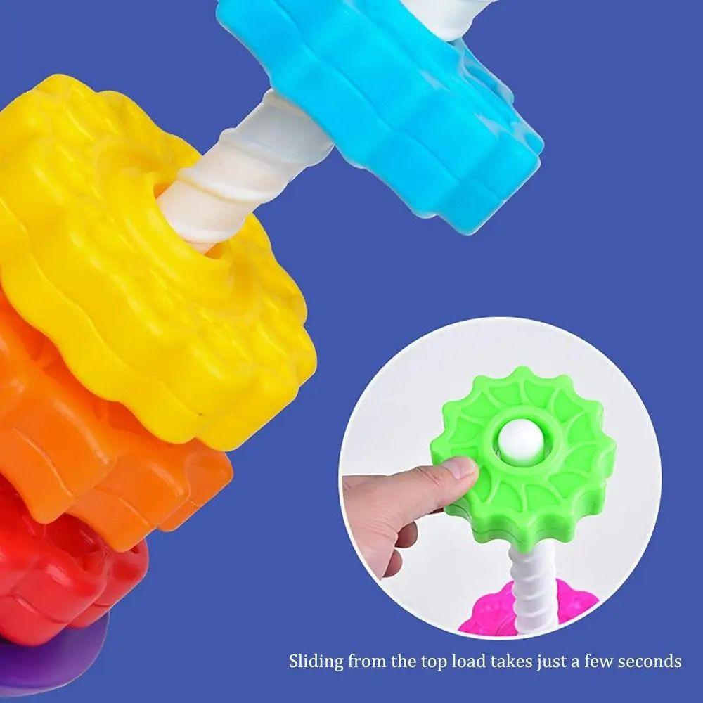 Rainbow Ring Stacker Rainbow Spinning Stacking Toys  Develop Cognition Ability