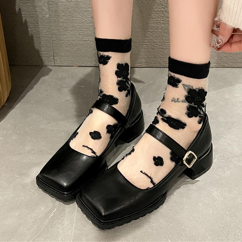 Marie Jane Lolita Women Chunky Shoes  Spring New Trend Fad Mid Heels Sandals Designer  Pumps Dress Party Women Shoes