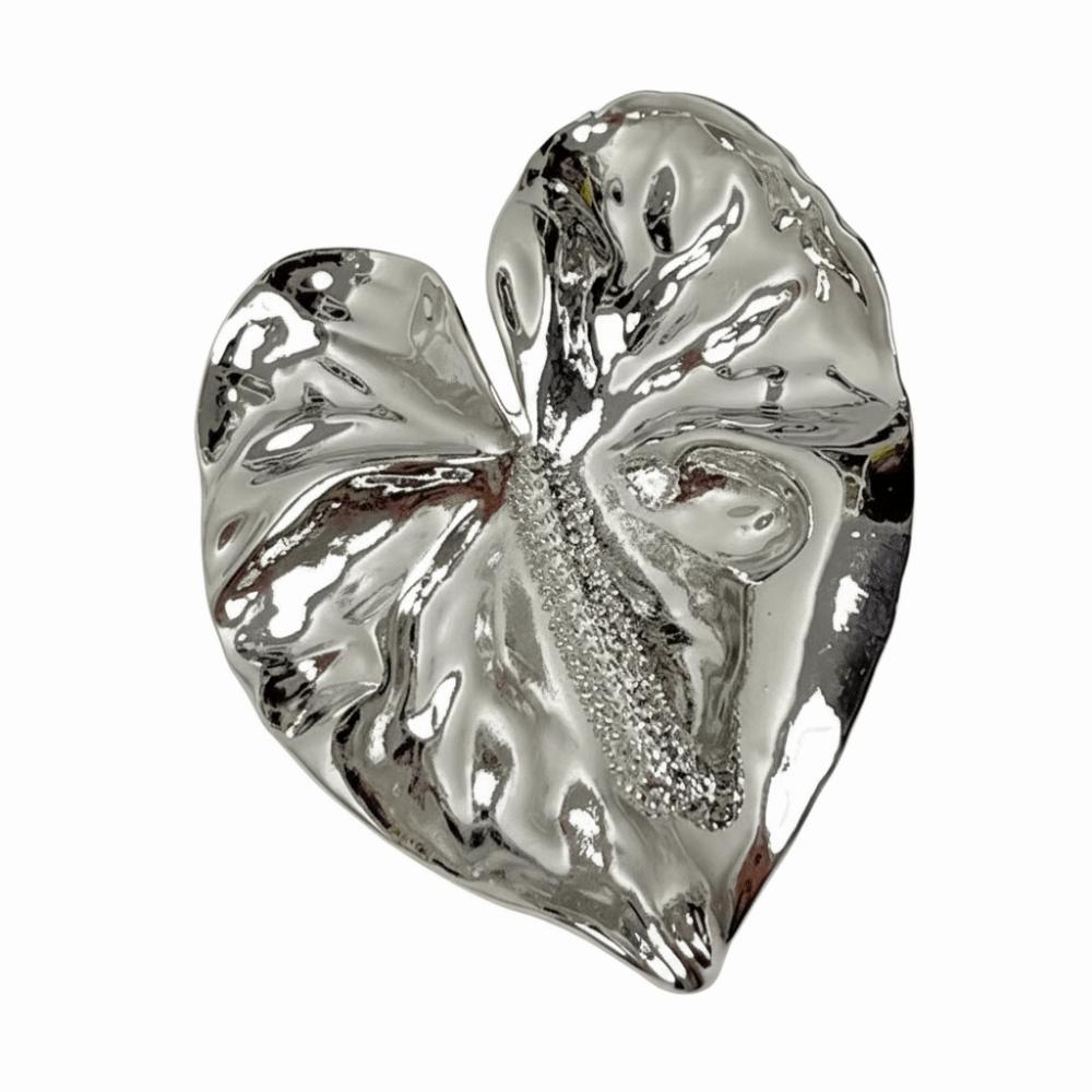 Elegant Leaves Brooch Exquisite Texture Vintage Brooch Retro Style Lapel Pin  Woman серебряный