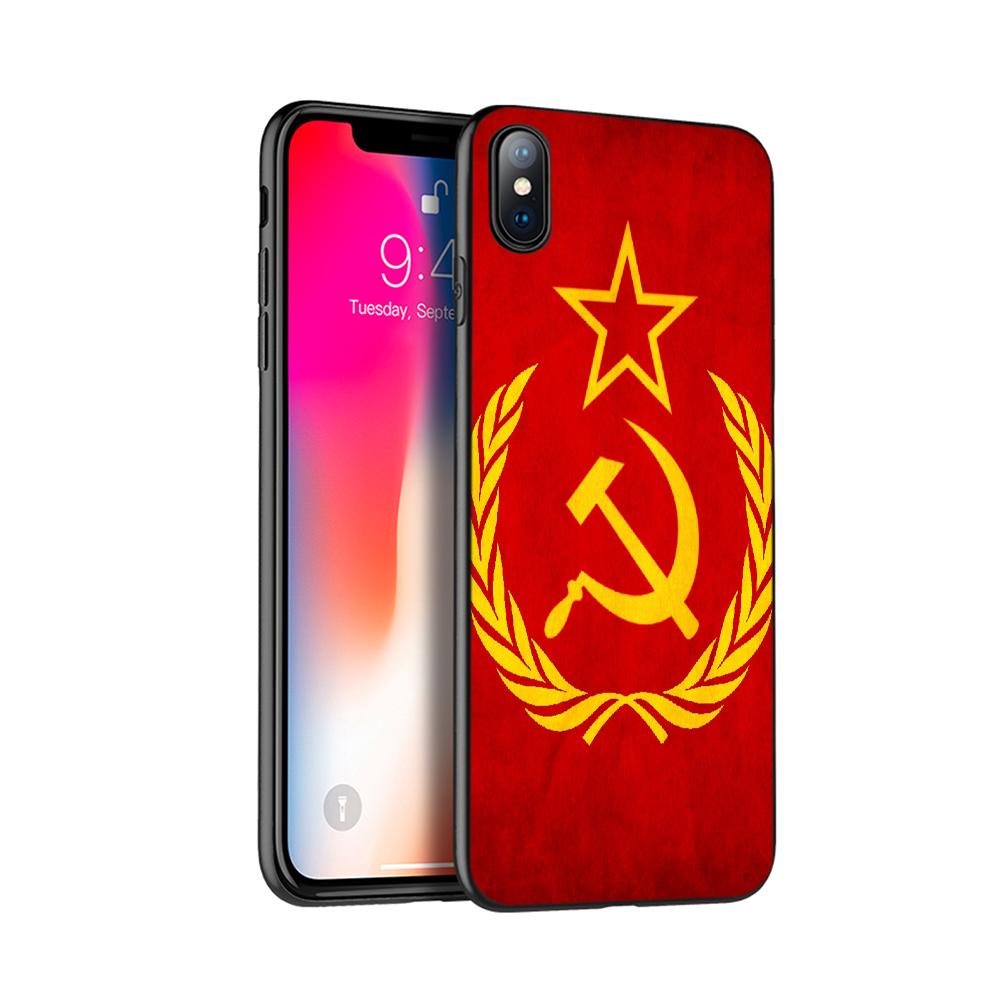 

Черный чехол из ТПУ для iPhone 5 5S SE 2020 6 6s 7 8 plus x 10, чехол для iPhone XR XS 11 pro MAX, чехол Love, российский флаг, винтажный СССР iphone 6S