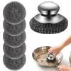 Stainless Scrub Brush, Non-Shedding Kitchen Cleaning Brush for Pots and Pans